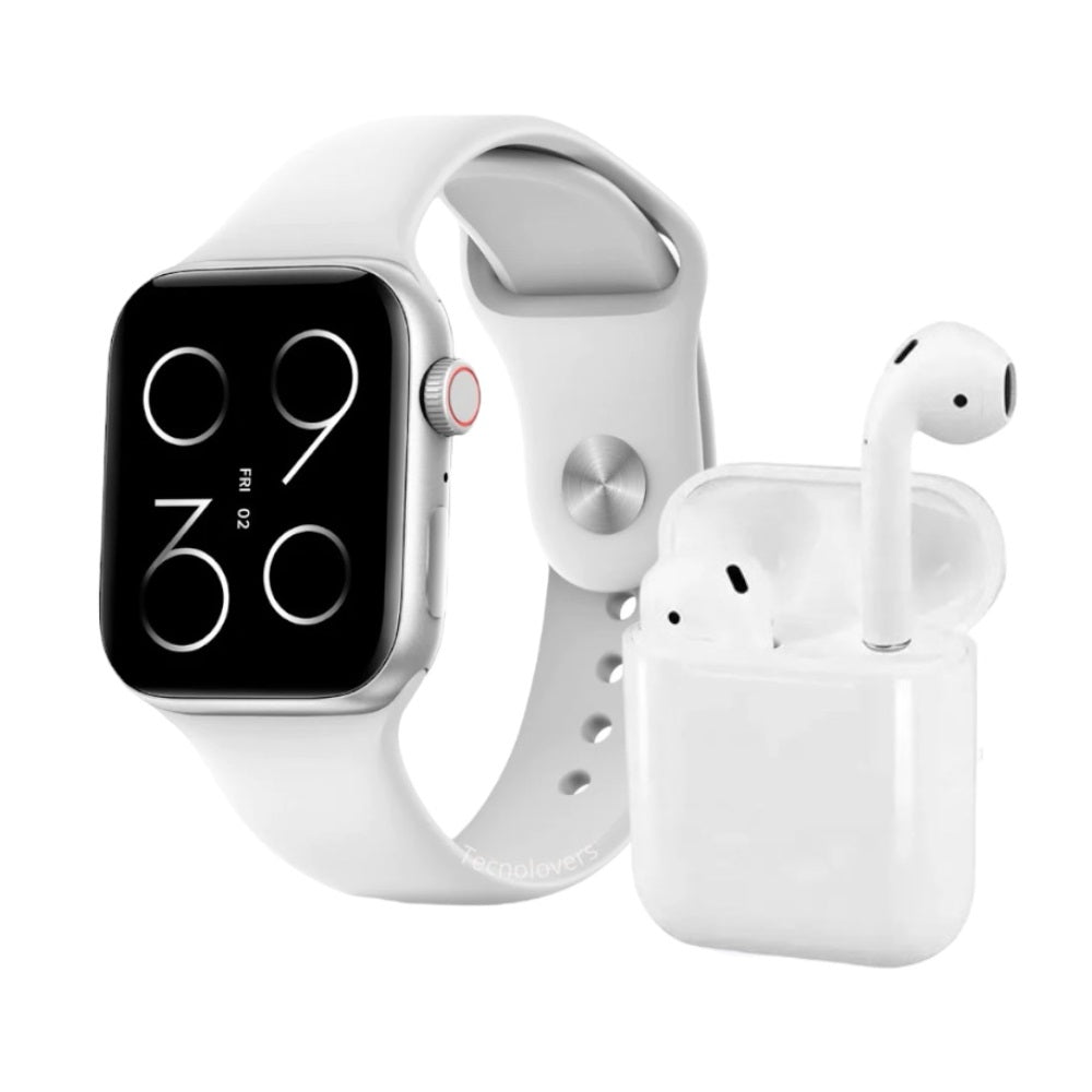 Reloj inteligente W26 pro max con audífonos y doble correa