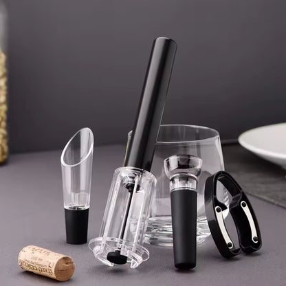 Destapador de Vinos De Aire Set 4 en 1 Accesorios Acero Inoxidable