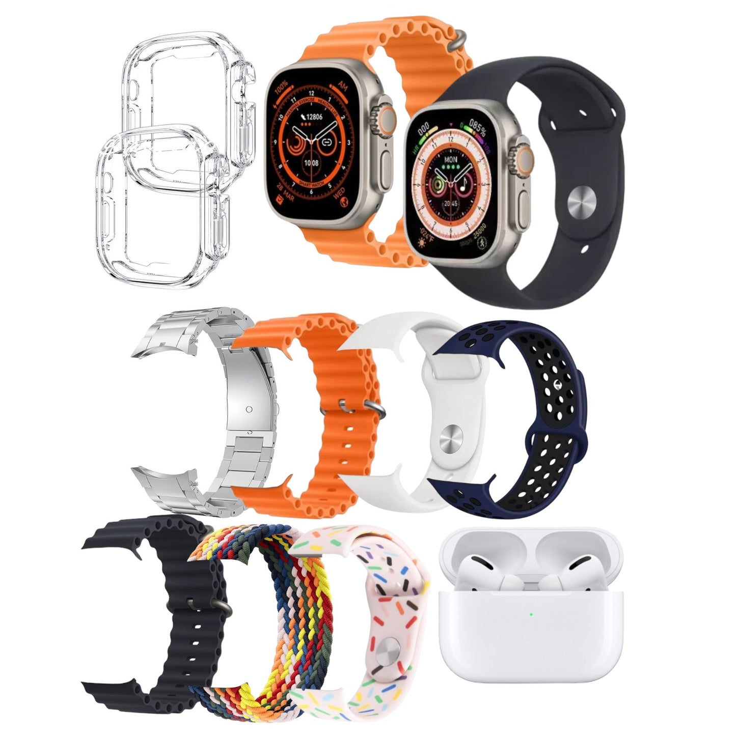 Combo 2 smartwatch i60 + 6 pulsos + 1 audífonos set 12 en 1