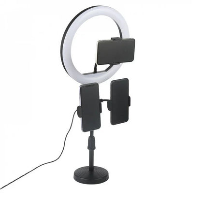 Aro de luz 26 cm de escritorio con 3 soportes celular