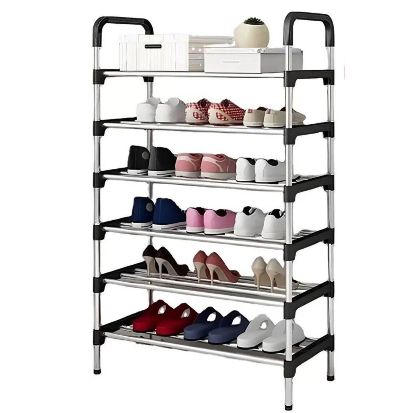 Zapatero Organizador Rack 6 Niveles Metálico 18 Pares