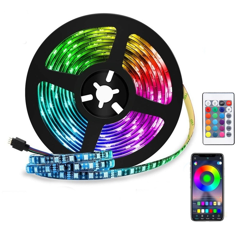 Rollo de cinta led RGB 5 metros con bluetooth y control