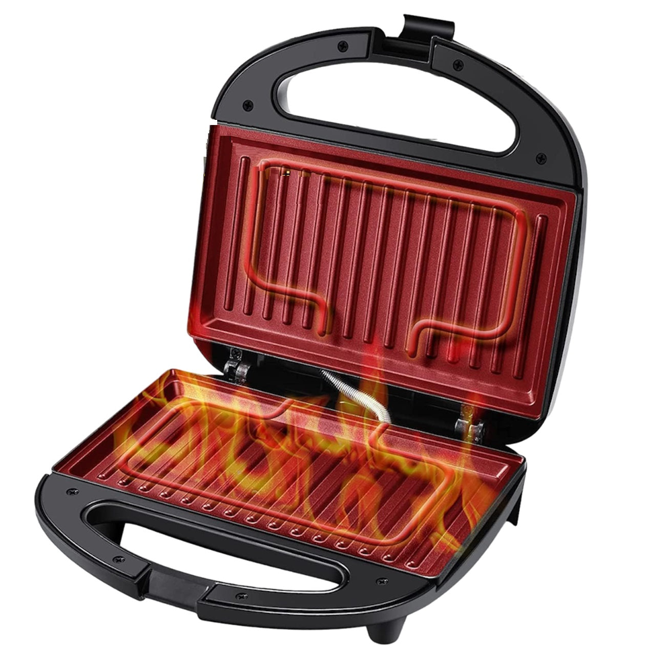 Sanduchera eléctrica tipo panini con parrilla asador NIA