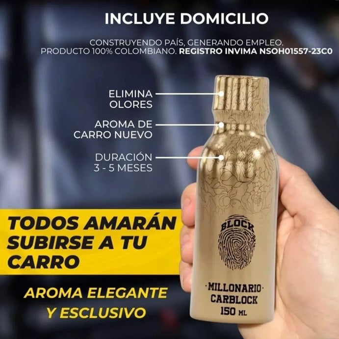 Perfume para carro CarBlock olor a millonario