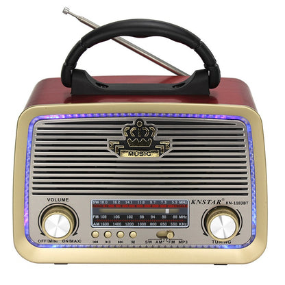 Parlante radio vintage con bluetooth USB emisora recargable JX 203