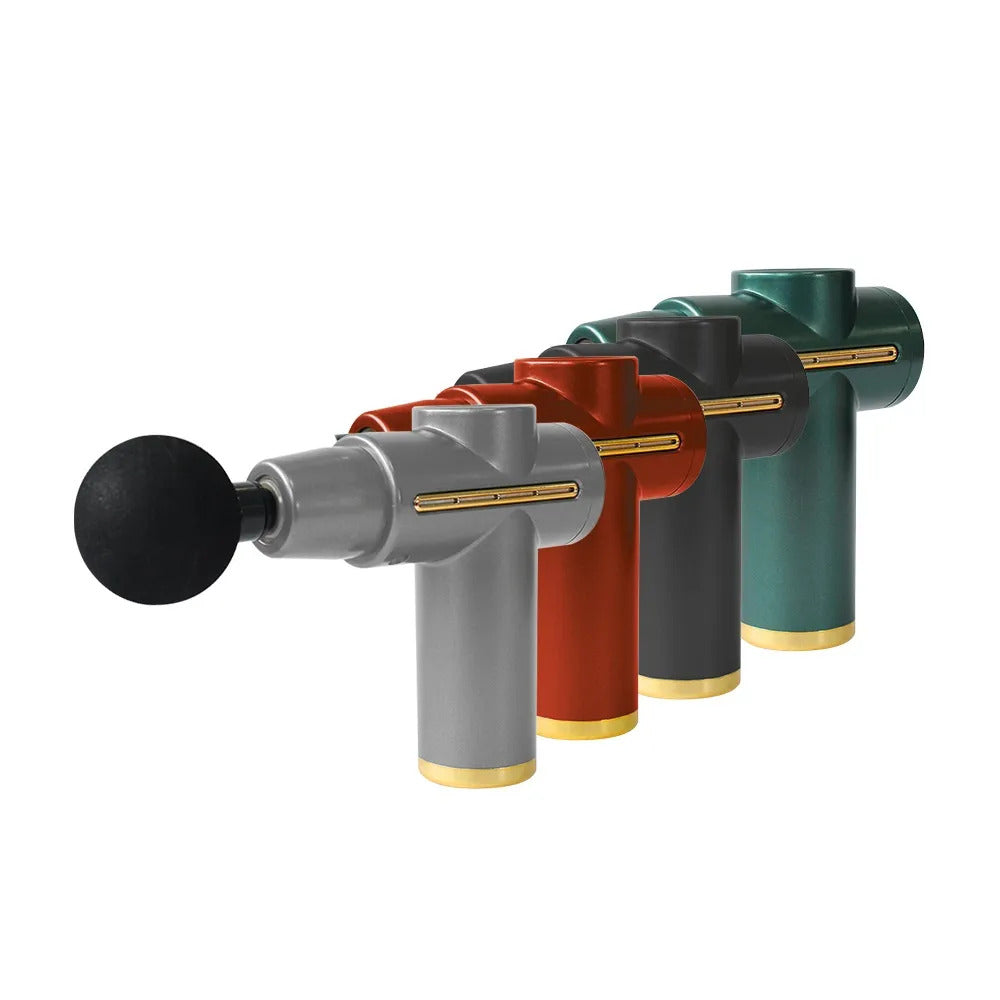 Pistola Masajeadora Muscular Digital con 6 Niveles 4 Cabezales