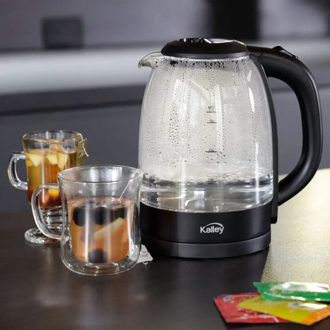 Tetera Eléctrica Kalley K-HAV 1.7L Vidrio con Luz LED