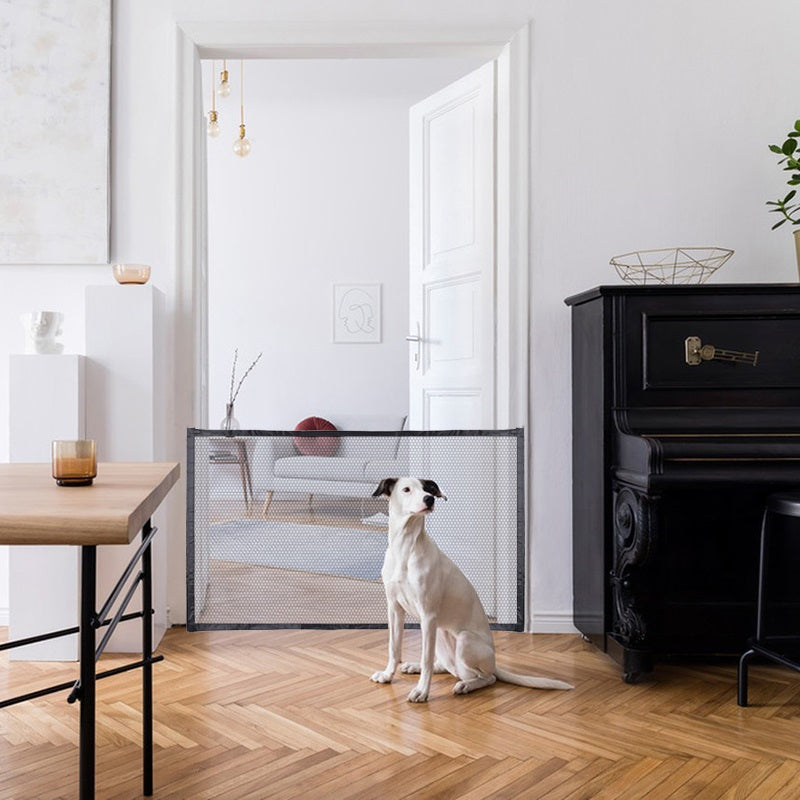 Puerta malla de seguridad para mascotas plegable 180 cm