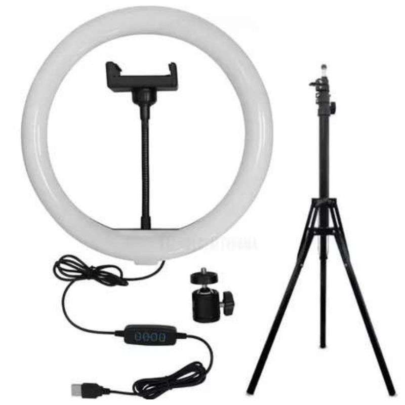 Aro de Luz LED 36 cm con Trípode y Soporte Celular Profesional