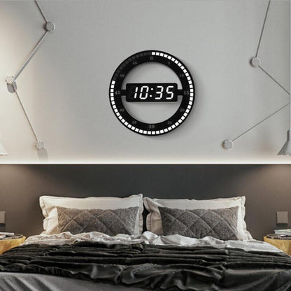 Reloj de Pared y Mesa Digital LED Circular con Alarma y Fecha DS3668L