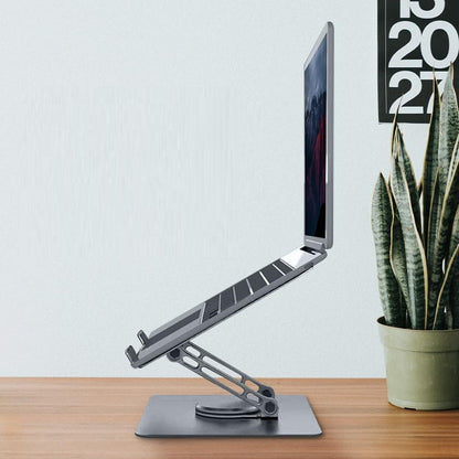 Soporte base de aluminio para computador y tablet giratoria 360° Plegable