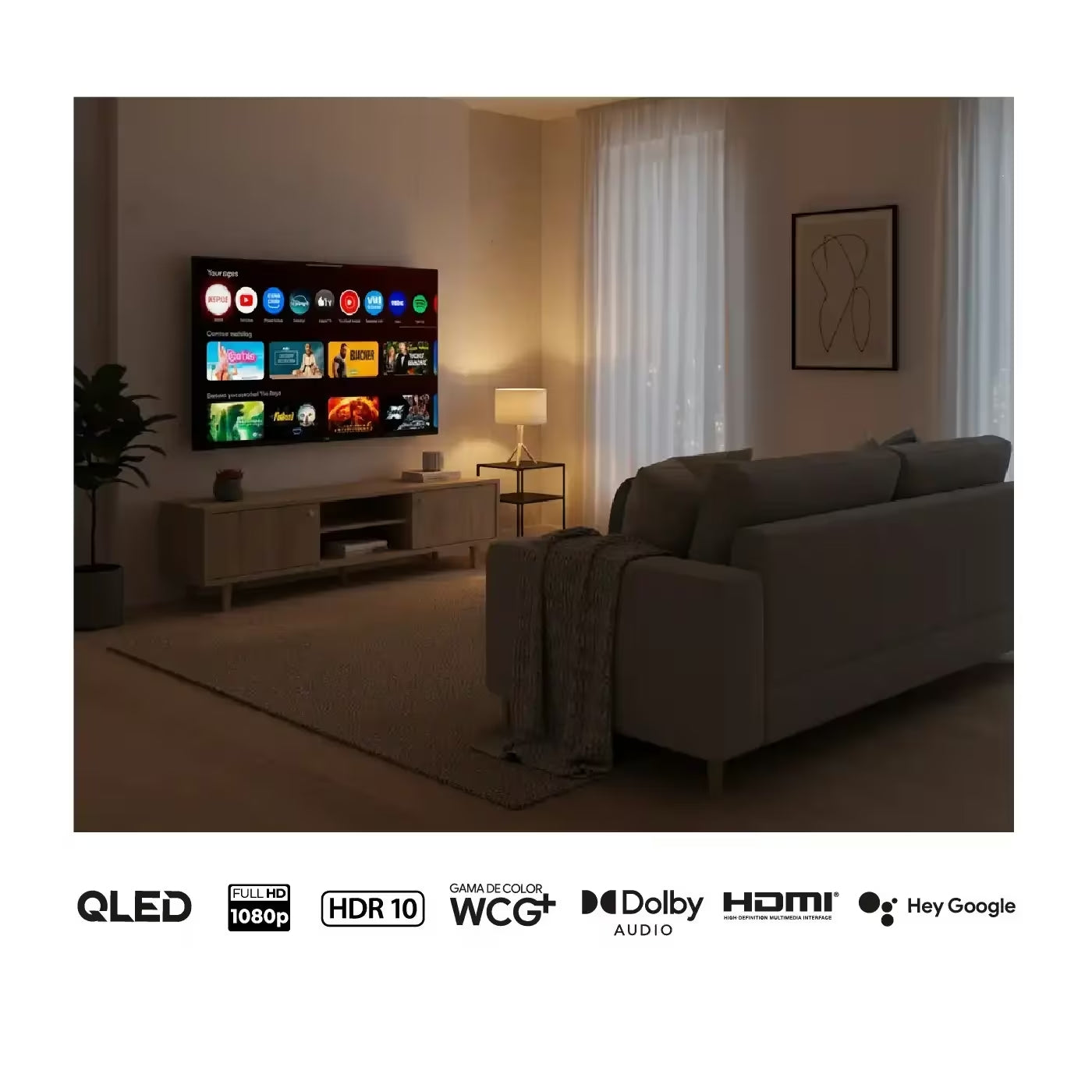 Televisor Kalley 32GQ200 32” QLED FHD Smart TV Google TV