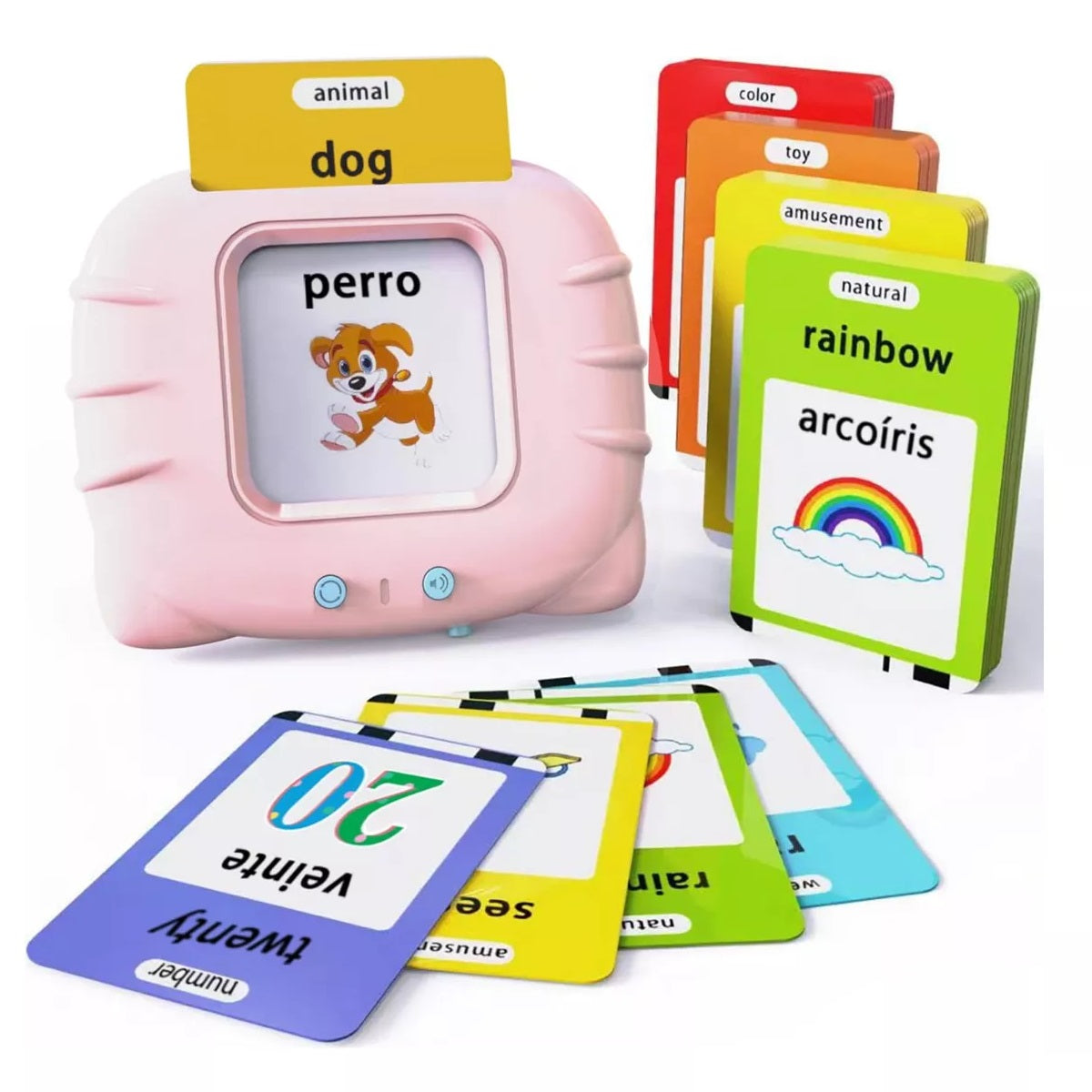 Lector de educación bilingüe 255 tarjetas español e ingles