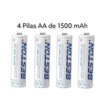Kit de pilas y cargador AA, AAA o Mixtas 1100mAh y 1500mAh Beston