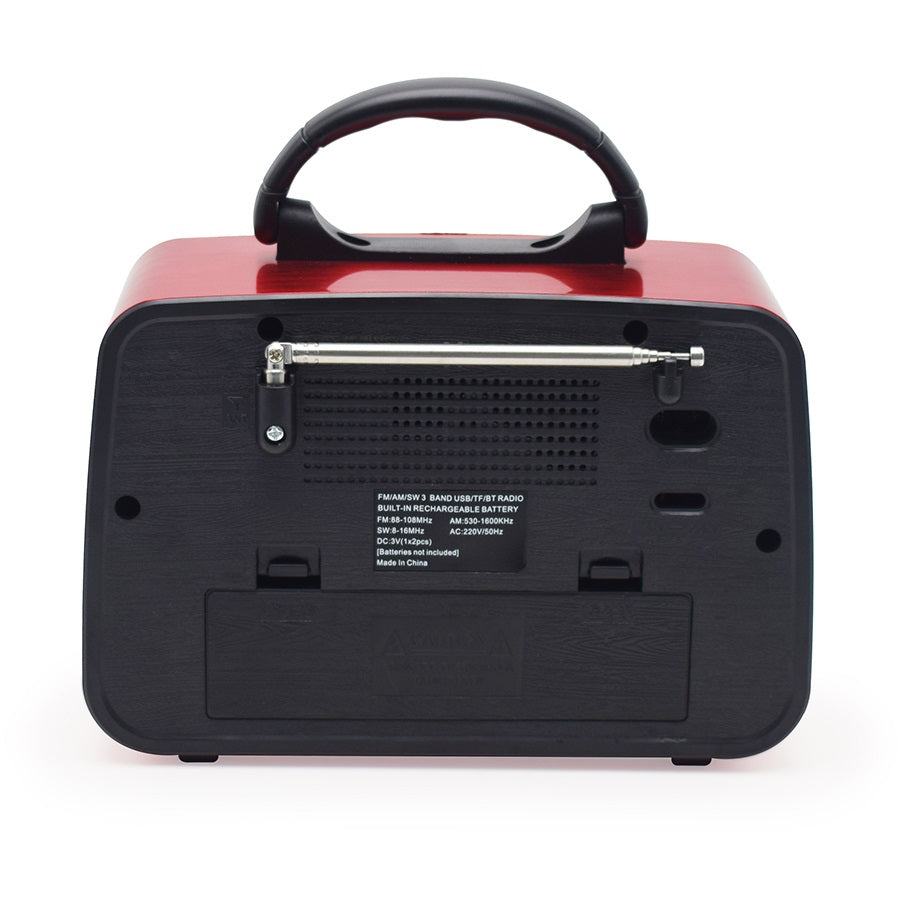 Parlante radio vintage con bluetooth USB emisora recargable JX 203