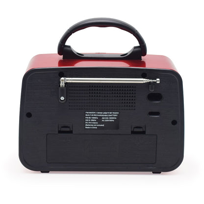 Parlante radio vintage con bluetooth USB emisora recargable JX 203