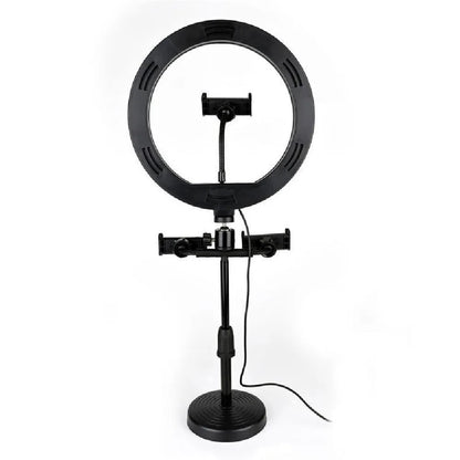 Aro de luz 26 cm de escritorio con 3 soportes celular