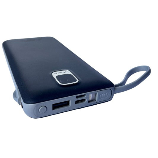 Powerbank batería portátil NIA 10000 mAh con salida múltiple cable y pantalla