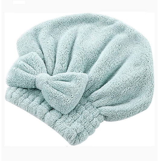 Toalla para el cabello microfibra tipo gorro  secado rápido