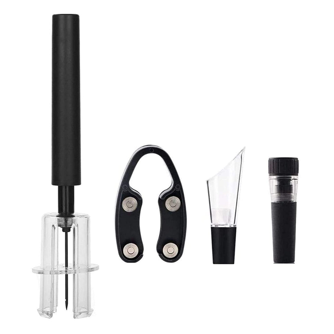 Destapador de Vinos De Aire Set 4 en 1 Accesorios Acero Inoxidable