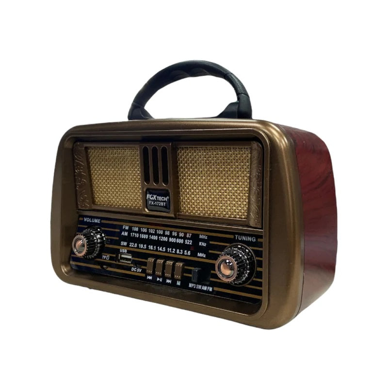 Parlante vintage recargable con USB FM bluetooth FX 172