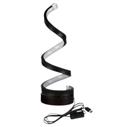 Lámpara de mesa LED en espiral decorativa regulable tricolor con alimentación USB