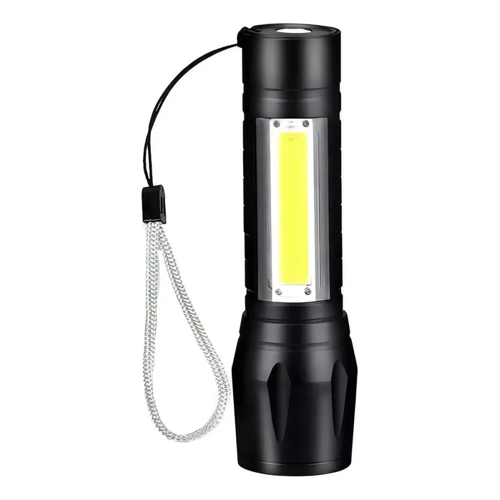 Linterna táctica LED recargable USB con zoom