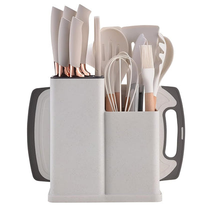 Set completo de 18 Utensilios y cuchillos de Cocina de Silicona antiadherentes