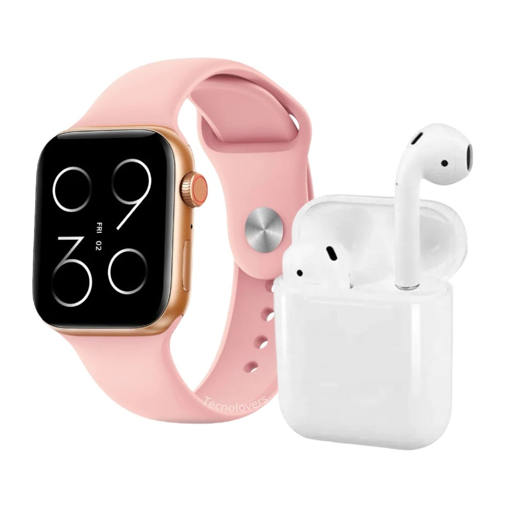 Reloj inteligente W26 pro max con audífonos y doble correa