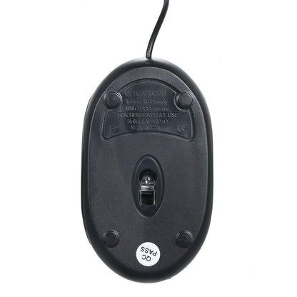 Mouse Óptico alámbrico con luces LED  Precisión y Comodidad