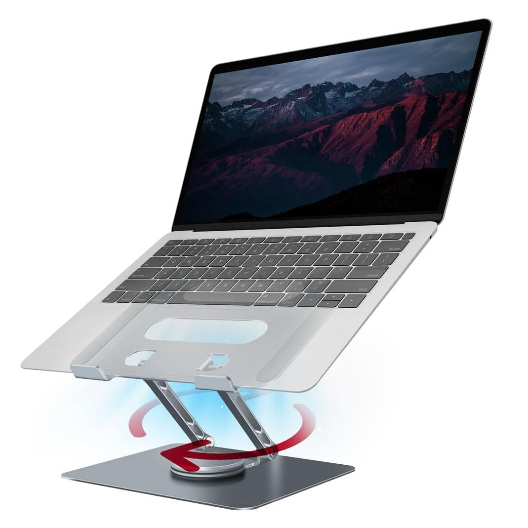 Soporte base de aluminio para computador y tablet giratoria 360° Plegable