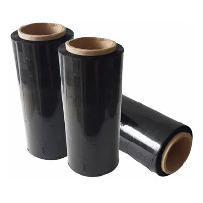 Pack x3 rollos de plástico vinipel stretch 25cm x 300m Negro
