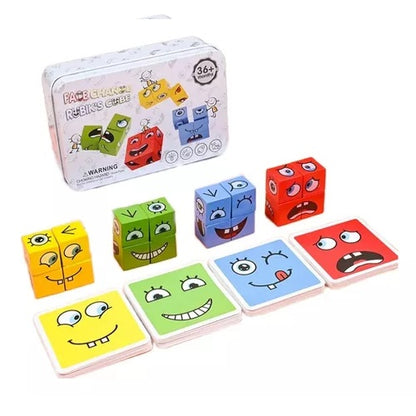 Cubo mágico juego de expresiones y cartas montesori