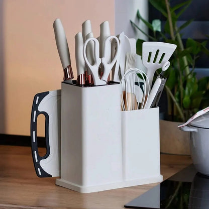 Set completo de 18 Utensilios y cuchillos de Cocina de Silicona antiadherentes