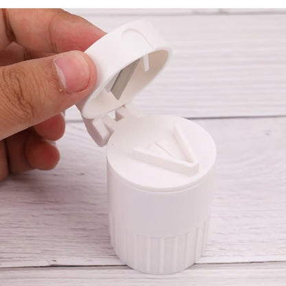 Pastillero con partidor y molino de medicamentos pequeño portátil