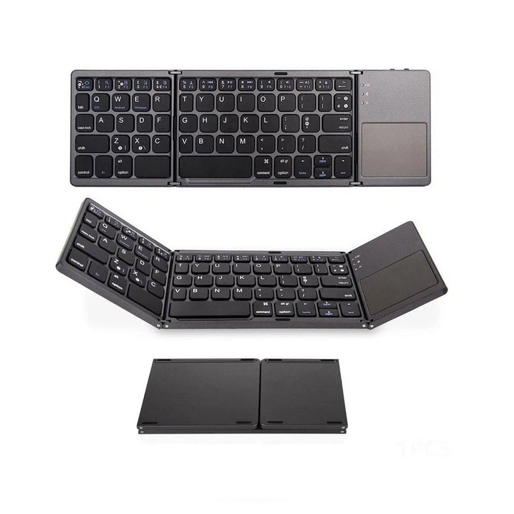 Teclado plegable con touch pad inalámbrico bluetooth recargable