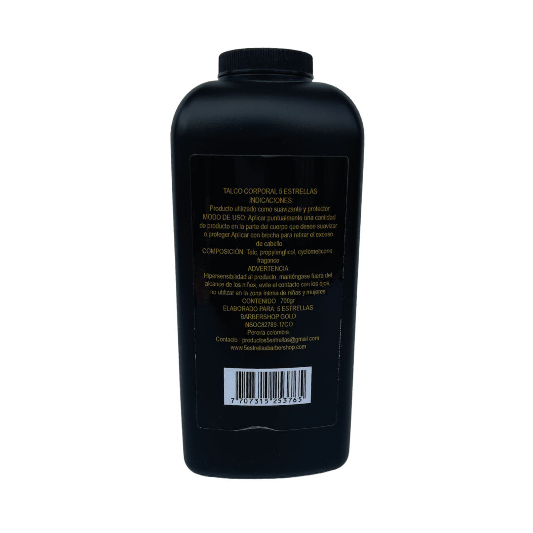 Talco corporal siliconado 5 estrellas para barberia grande