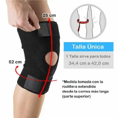 Rodillera ortopédica deportiva ajustable en neopreno
