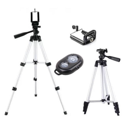 Trípode expandible 1,61 mts para cámara o celular con control bluetooth