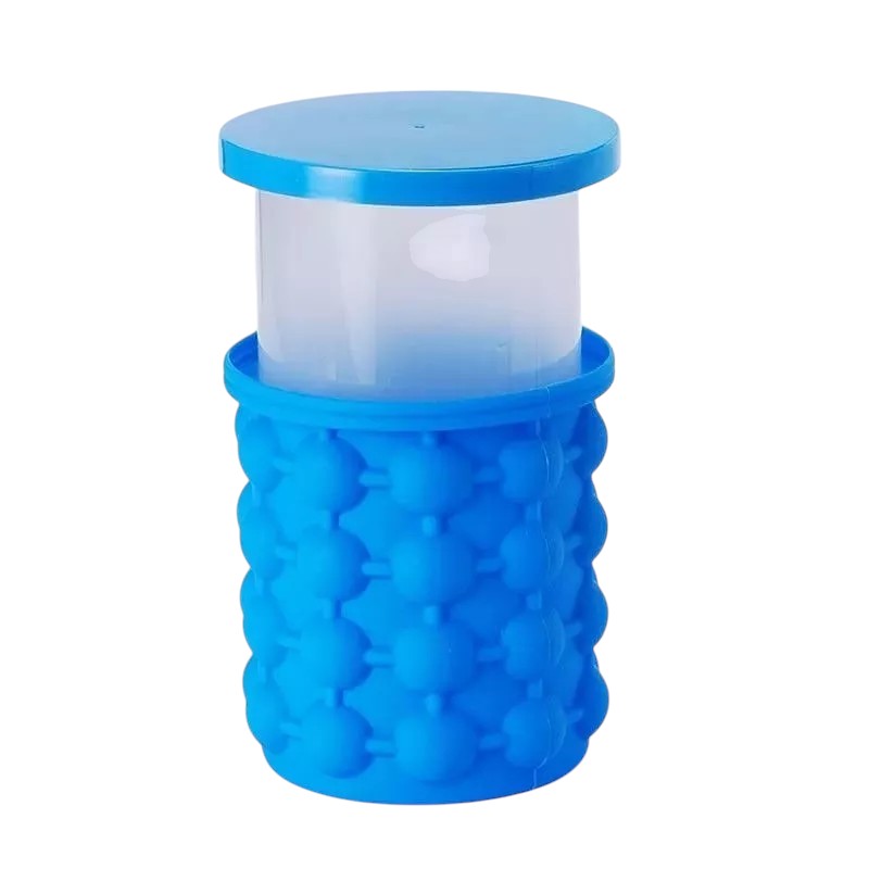 Molde de silicona hielera y cubeta 2 en 1 con tapa