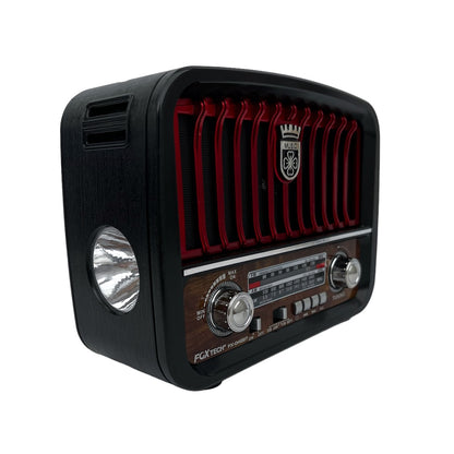 Parlante vintage  recargable bluetooth, FM, linterna y correa  FX 042