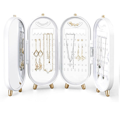 Joyero organizador plegable con espejo