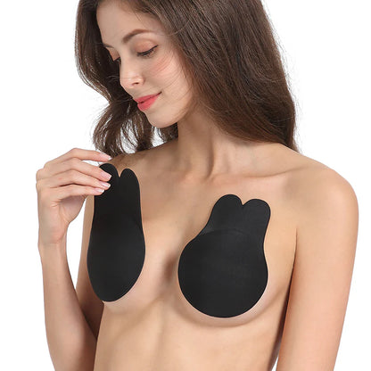 Brasier de silicona adhesivo para escotes reutilizable tipo conejo