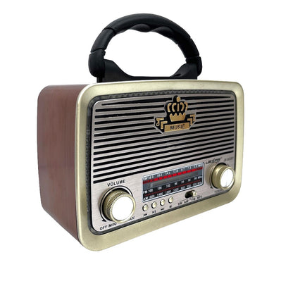 Parlante radio vintage con bluetooth USB emisora recargable JX 203