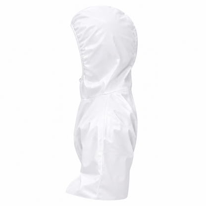 Traje Overol Antifluido Blanco con Gorro y Cierre Adhesivo