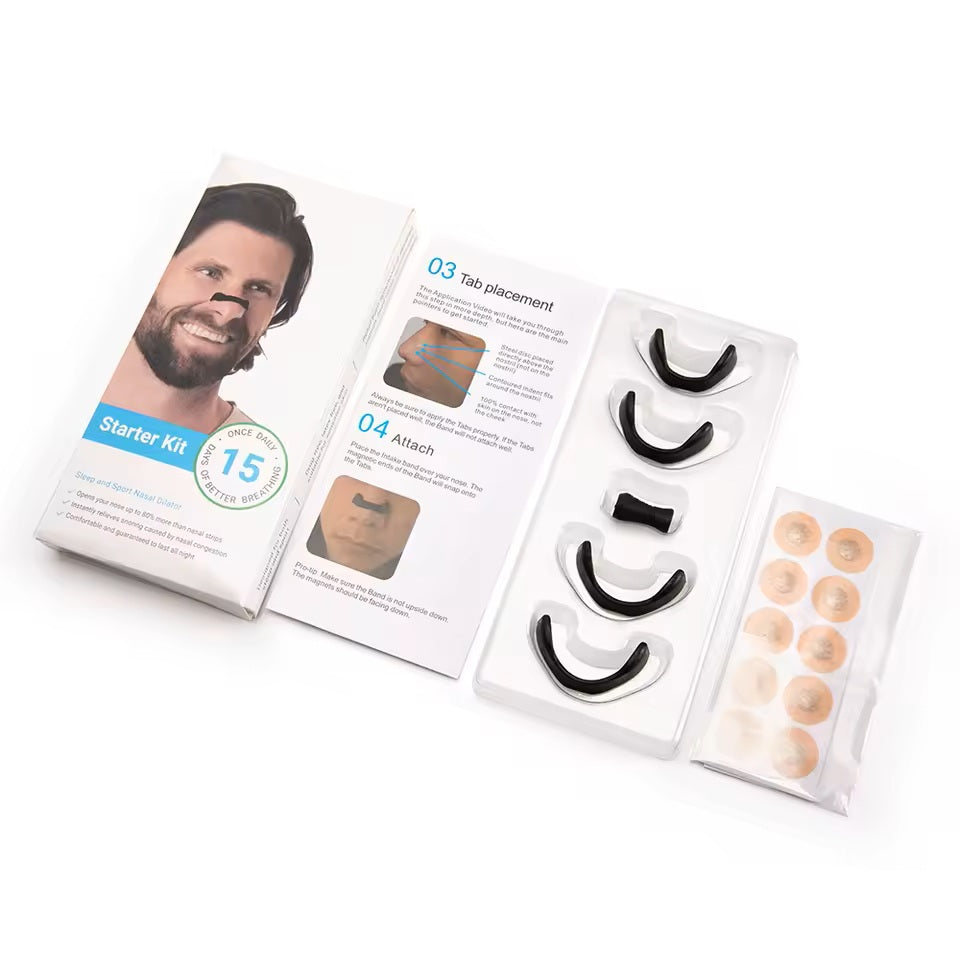 Dilatador Nasal Magnético Kit 30 días Ronquidos Deporte y Salud 4 tallas