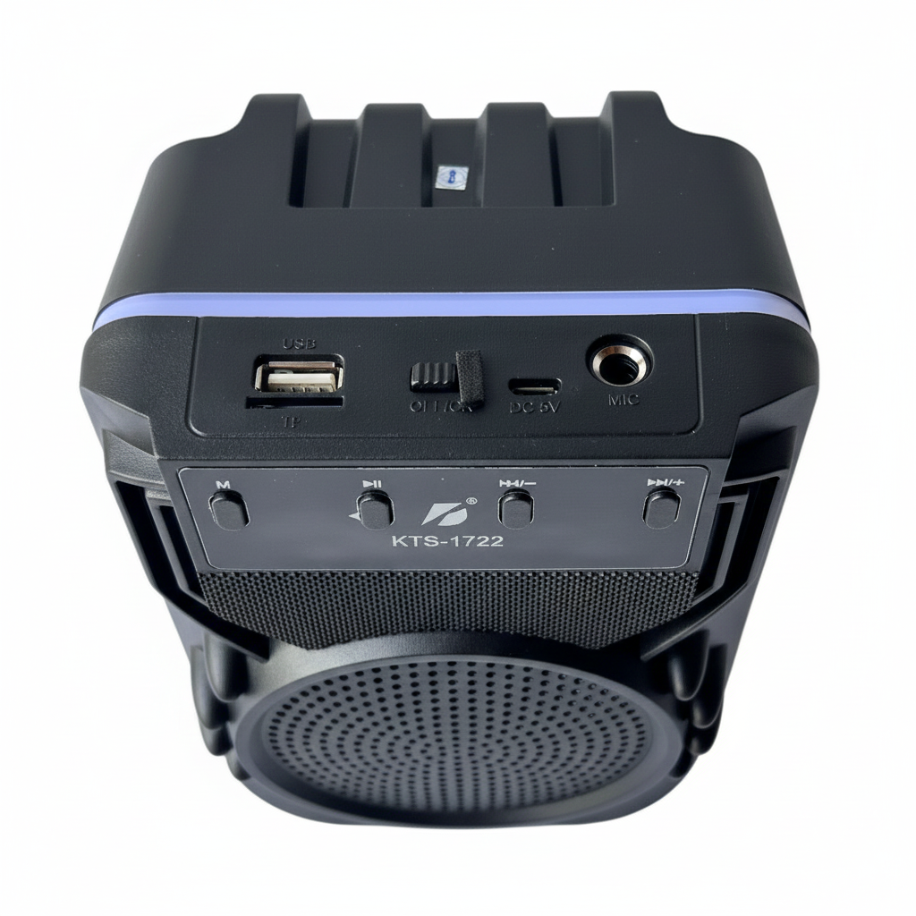 Parlante portátil 4" KTS-1722 bluetooth con Luces LED Radio FM Karaoke