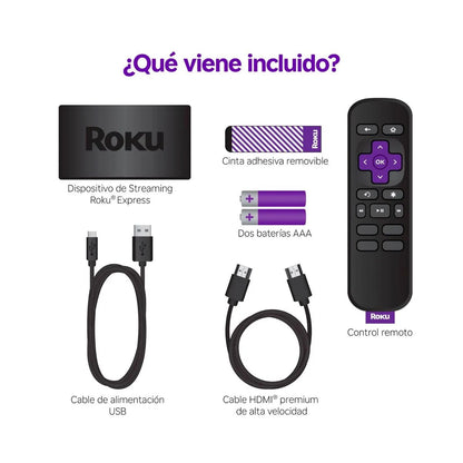 Convertidor a SmarTV Apps Roku Express 4K+ streaming HD 3941XB