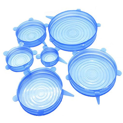 Juego de tapas de silicona elásticas multifuncionales x6 unidades