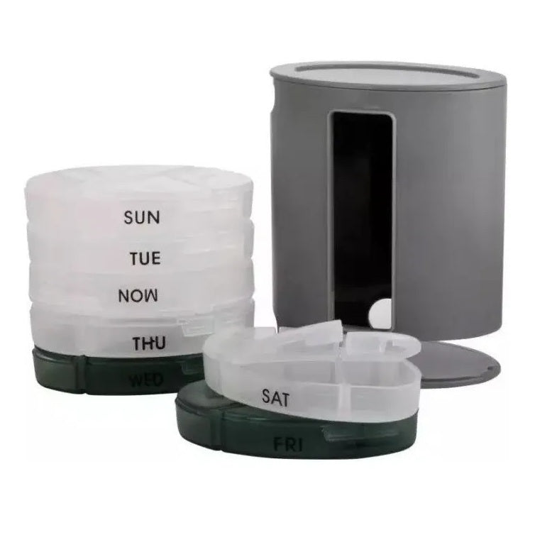Pastillero Organizador Semanal de Pastillas 7 Compartimentos Dispensador
